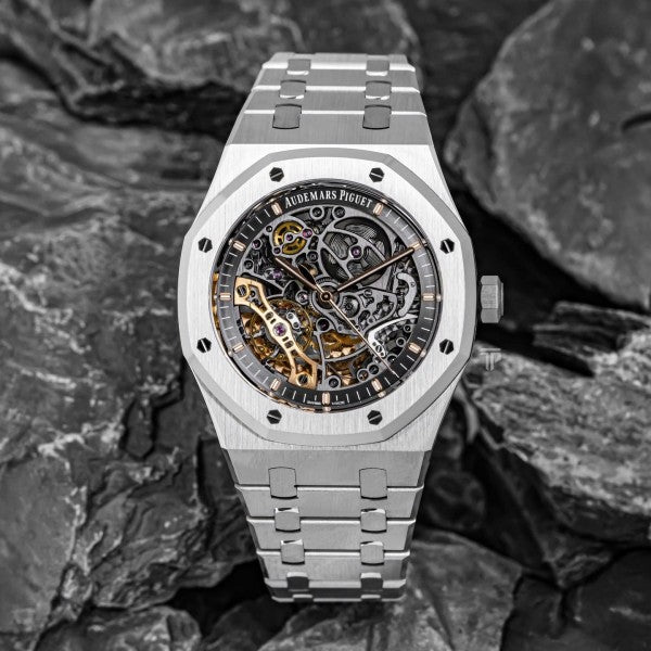 Luxury Branded Watch Royal Oak Skeleton Automatic Steel-Grey