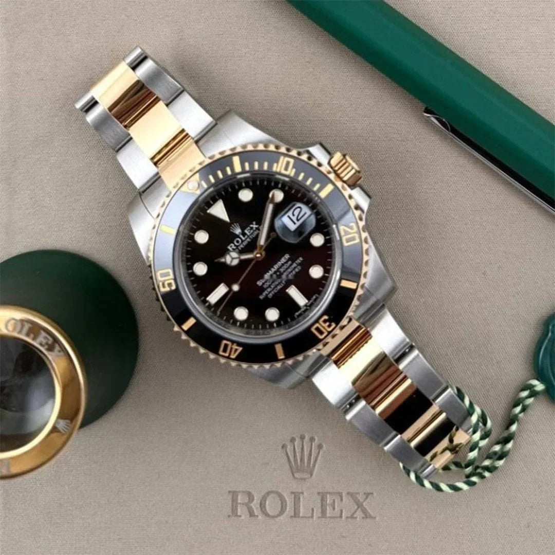 Branded Watch Submariner Silver Gold Black Metal