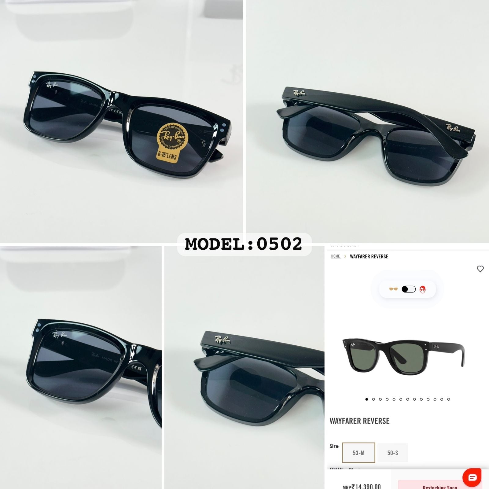 Ray_bn square black sunglass