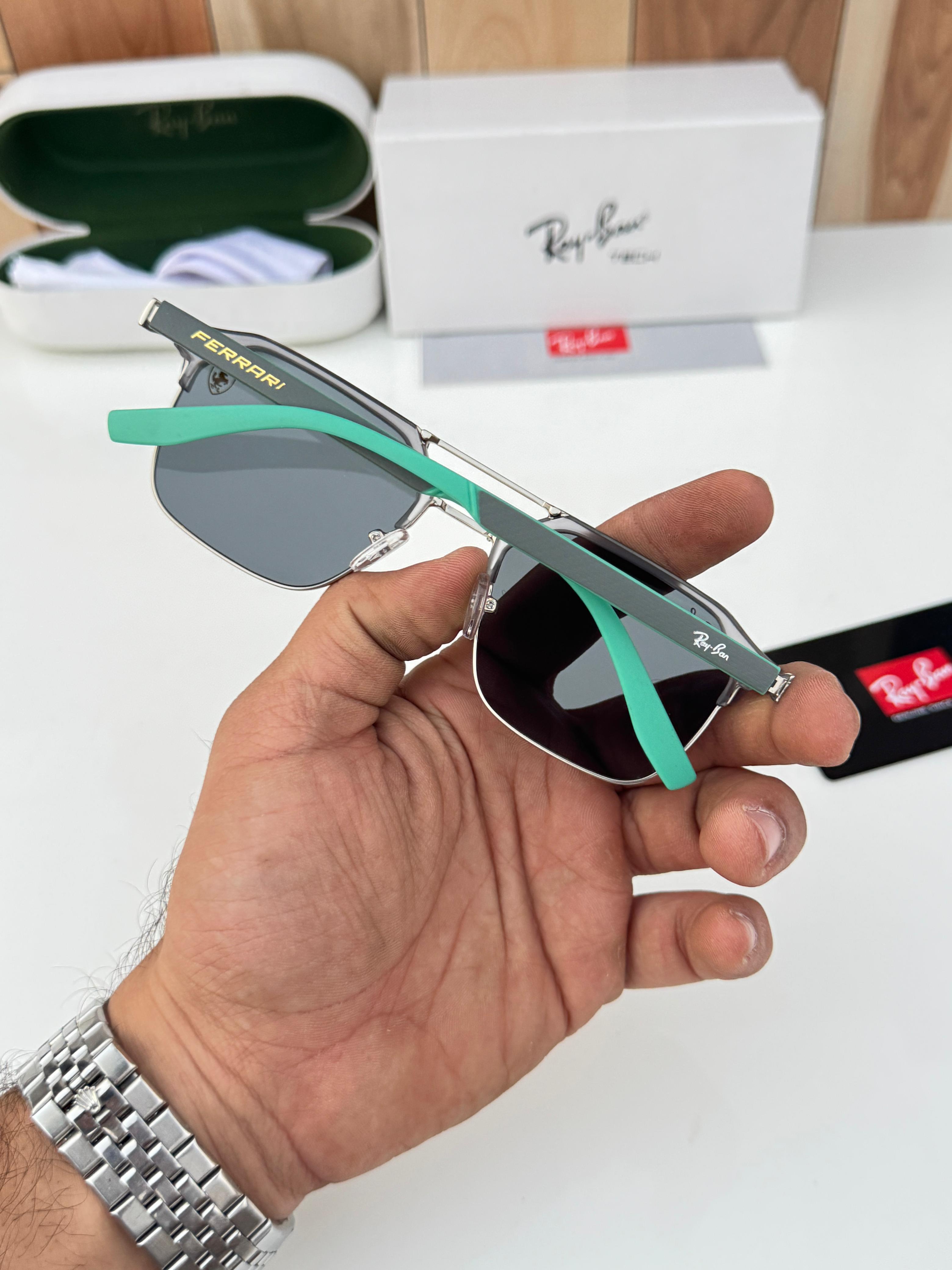 Ray 04 silver grey green Sunglass