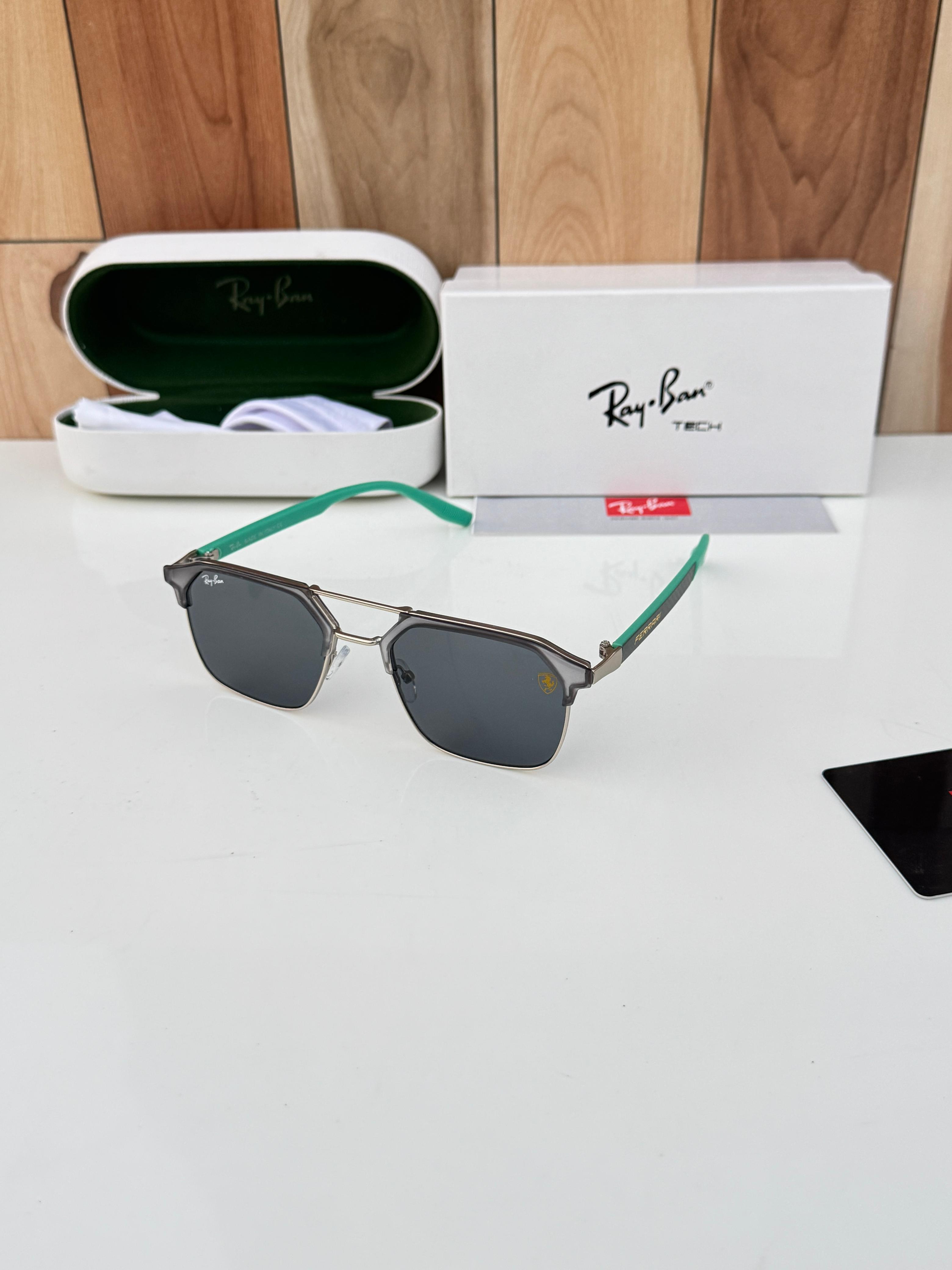 Ray 04 silver grey green Sunglass