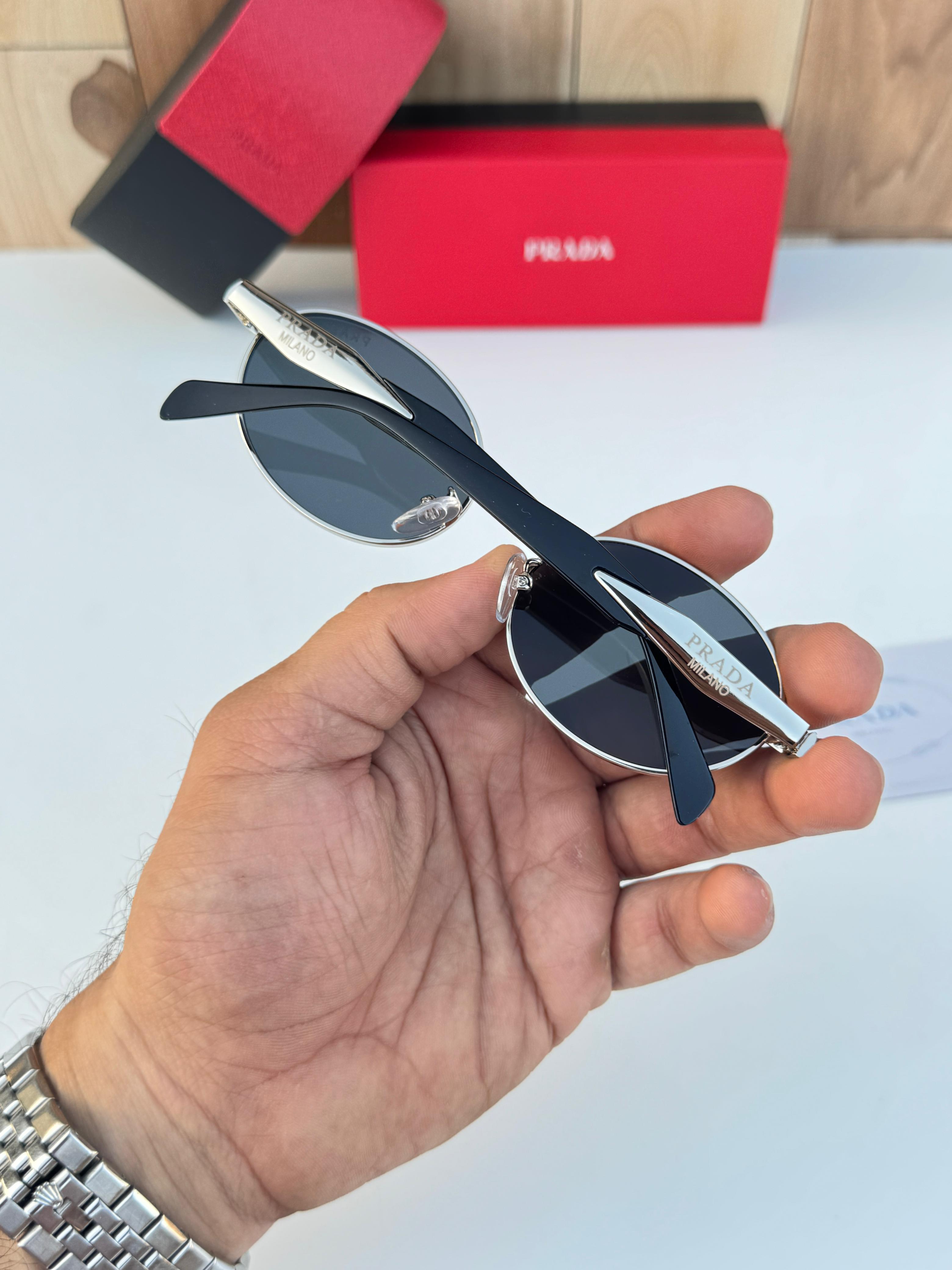 Pra 8007 silver black sunglass