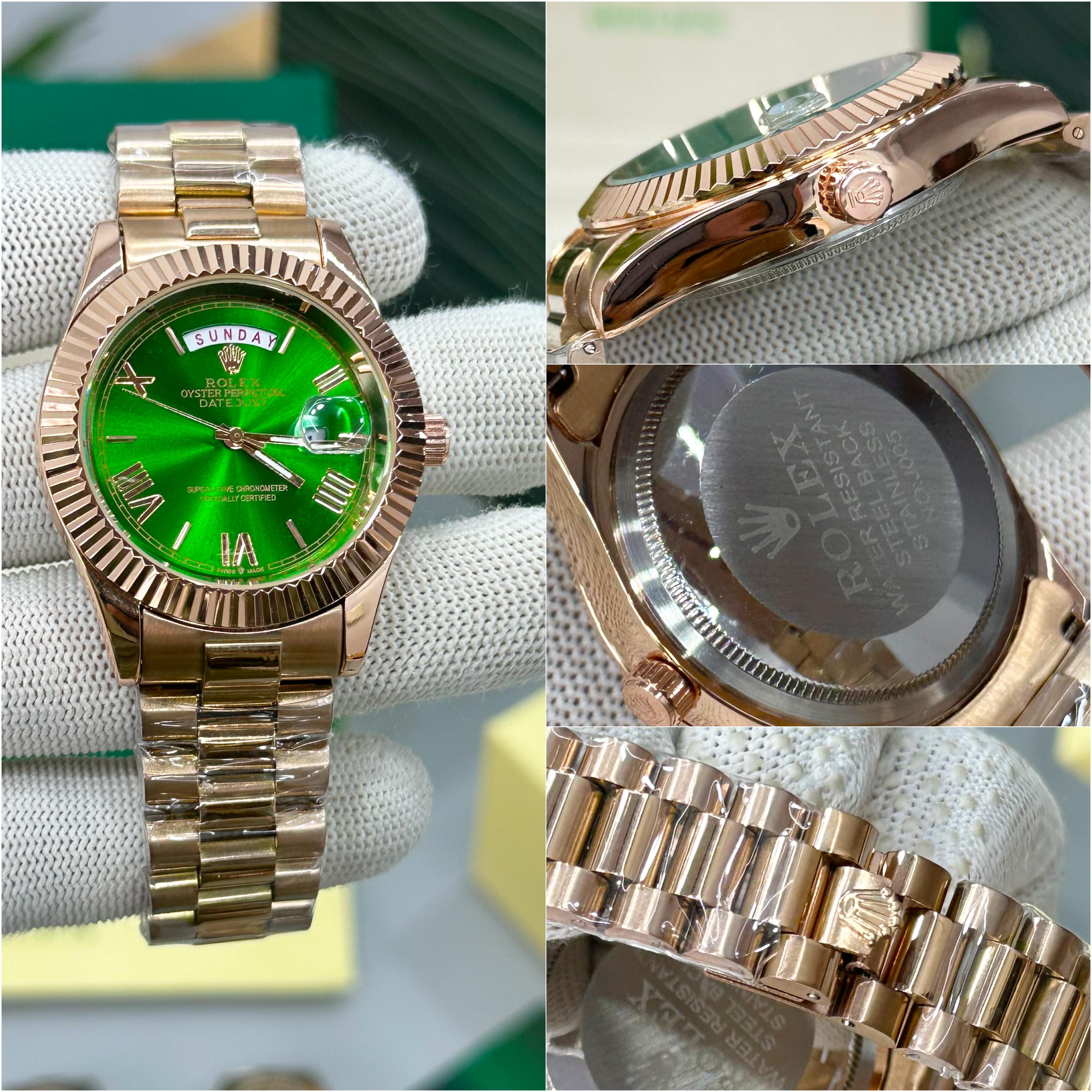 Luxury Branded Watch day date green dial